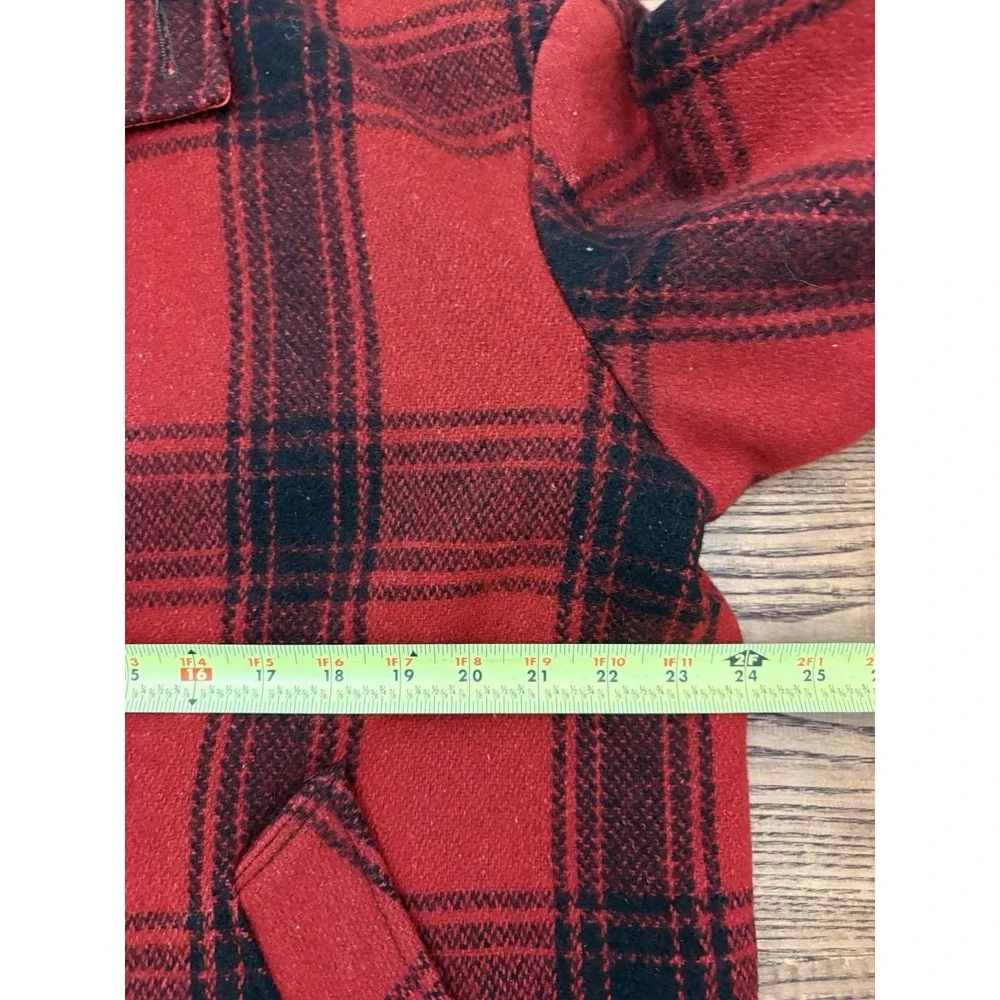 Vintage 60s Buffalo Plaid Wool Reversible Mackinaw Hunting Jacket Men's XL‎
